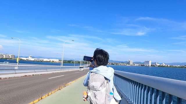 Cycling at Lake Biwa